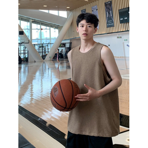 肌理感冰絲無袖T恤男生夏季運動籃球背心潮牌加肥加大碼內搭坎肩