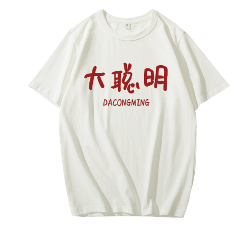 臥龍鳳雛大聰明T恤短袖搞笑職場學生衣服半袖衫體恤純棉文字背心
