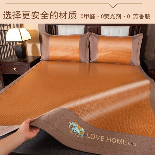 夏季冰絲涼蓆天然純藤草蓆冬夏兩用家用涼感藤蓆折曡軟蓆2025新款