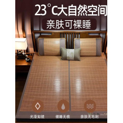夏季冰絲涼蓆竹蓆軟蓆子床單床笠2025新款冬夏兩用可折曡藤蓆