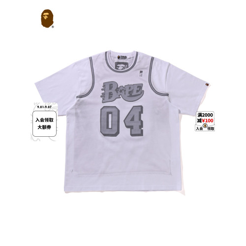 BAPE男裝25年春夏假背心字母印花短袖T恤109335O