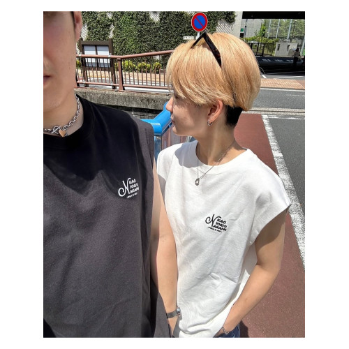 日單 KaoyoriNakami 刺綉標 簡約 百搭 純棉 無袖 背心 短袖