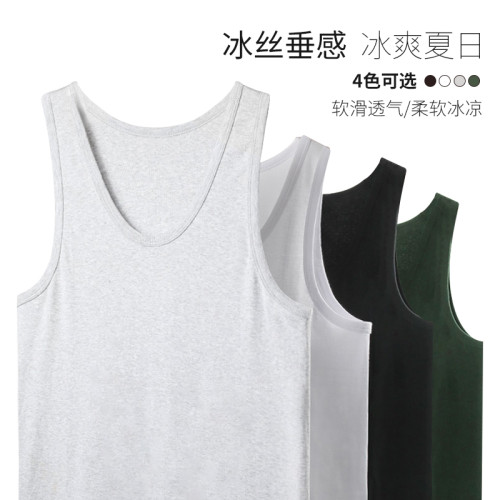 大碼休閒男士夏季背心加肥加大胖子寬松高彈力莫代爾無袖透氣上衣