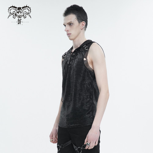 小破亞文化 devil fashion惡魔時尚男裝 搖滾龐克連帽無袖背心T恤