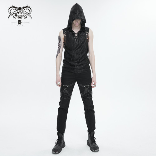 小破亞文化 devil fashion惡魔時尚男裝 搖滾龐克連帽無袖背心T恤