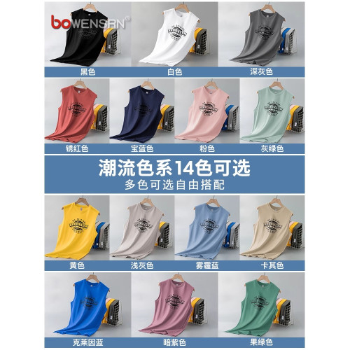 潮牌純棉背心男士2025新款夏季健身籃球運動坎肩無袖t恤男款汗衫