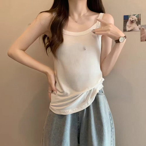 夏季新品字母款細肩帶女士背心吊帶衫外出內搭大碼胖MM