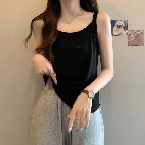 夏季新品字母款細肩帶女士背心吊帶衫外出內搭大碼胖MM