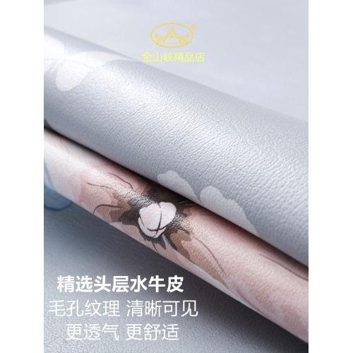 金山峽彩繪天然牛皮蓆頭層水牛皮涼蓆軟蓆真皮床墊牛皮蓆子印花夏