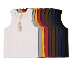 Vest bottoming shirt 美式復古300克純棉 重磅純色休閒打底背心
