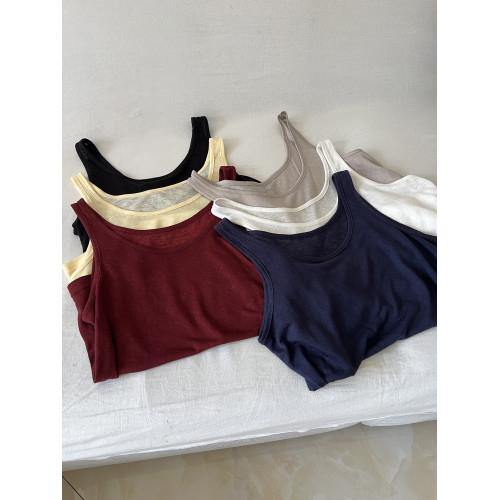 炒雞舒服~萊賽爾天絲U領背心女夏寬松內搭打底吊帶衫休閒外穿上衣
