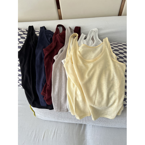 炒雞舒服~萊賽爾天絲U領背心女夏寬松內搭打底吊帶衫休閒外穿上衣
