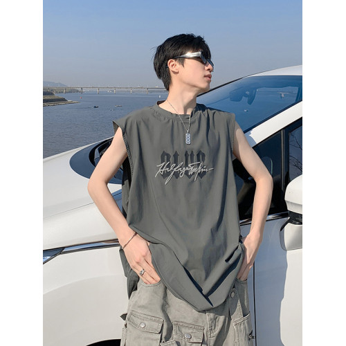 倉石一樹純棉背心男款夏季薄款坎肩無袖t恤男士跨欄運動健身上衣