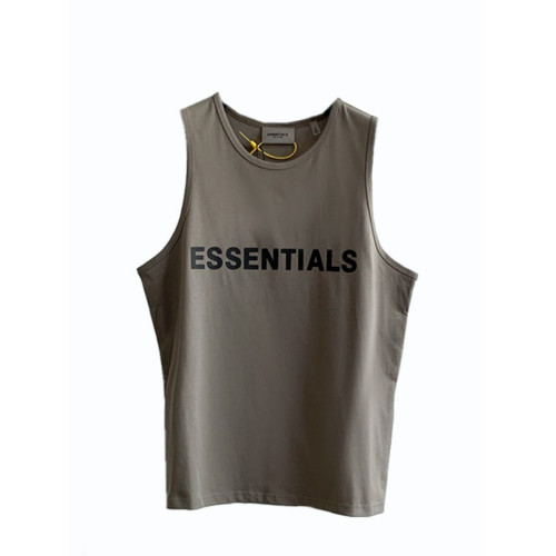 ESSENTIALS膠體字母純棉背心男寬松FOG復線美式休閒圓領無袖T恤女