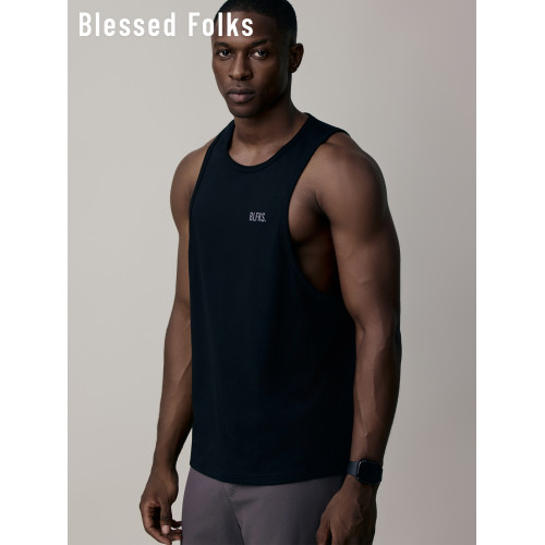 BlessedFolks25夏運動健身透氣速乾輕薄美式寬松大袖口男背心