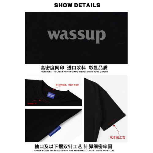 WASSUP HEODS夏季純棉情侶無袖坎肩背心男女款T恤潮美式街頭運動