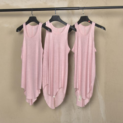 RO25時尚暗黑風格淺粉色燕尾式含羊毛輕薄背心夏季無袖汗衫男女款