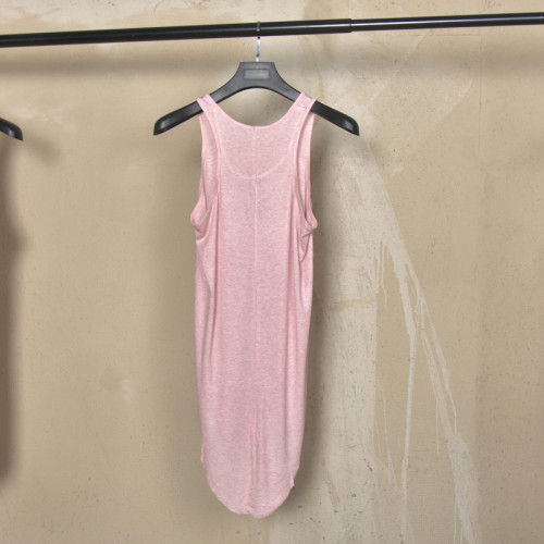 RO25時尚暗黑風格淺粉色燕尾式含羊毛輕薄背心夏季無袖汗衫男女款