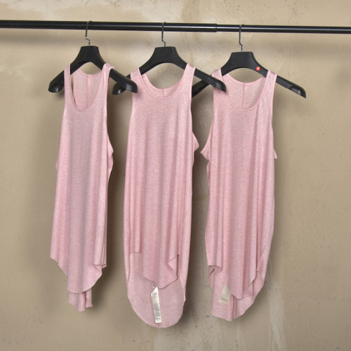 RO25時尚暗黑風格淺粉色燕尾式含羊毛輕薄背心夏季無袖汗衫男女款