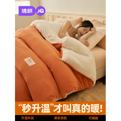 雙面牛奶絨被子冬被加厚保暖10斤棉被冬季加絨毛毯冬天羊羔絨被芯