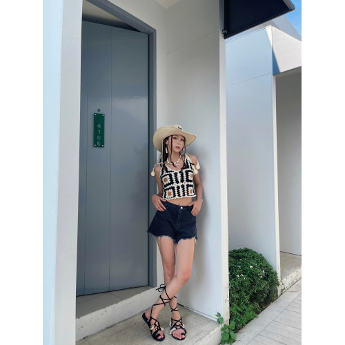 度假風鉤花背心貓之旅店海邊度假手工編織鏤空民族風吊帶衫甜美