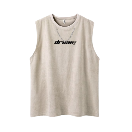 Grace Str ide24SS 夏季新品 街頭嘻哈印花項鍊運動背心T恤打底衫