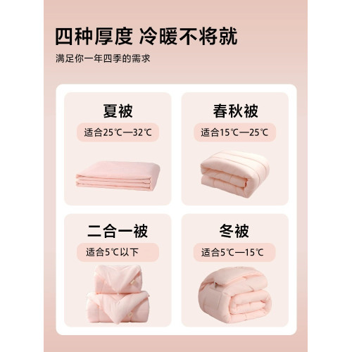 水星家紡a類七孔春秋被抗菌四季被芯子母被學生宿舍單人被子冬被