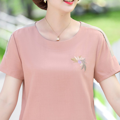 中年運動套裝女夏季新款時尚洋氣40-50嵗年輕媽媽夏裝兩件套短袖