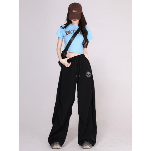 jazz跳舞街舞爵士舞服裝女團表演服夏廣場舞啦啦操工裝褲運動套裝