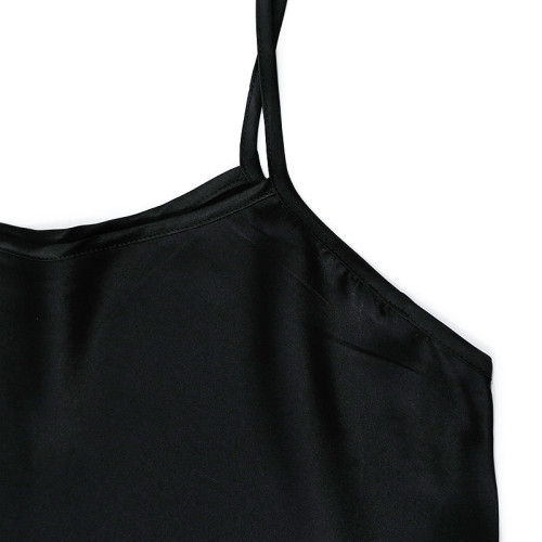 黑色綢緞蕾絲重磅桑蠶絲吊帶衫背心女斜裁真絲上衣打底衫顯瘦百搭