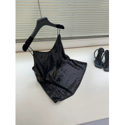 亮晶晶黑色珠片吊帶 內搭性感小心機春夏新品顯瘦Fashion吊帶衫女