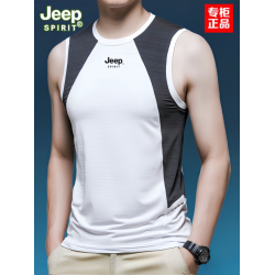 JEEP SPIRIT吉普運動速乾背心夏季男戶外健身跑步無袖冰絲T恤上衣