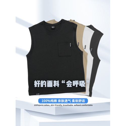 美式潮牌運動休閒汗背心大碼男寬鬆寬肩無袖衫加肥加大胖子300斤