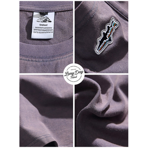 LAZY DAY原創男裝日系復古水洗綉標圓領背心潮寬松簡約百搭休閒男 LAZY DAY原創男裝日系復古水洗綉標圓領背心潮寬松簡約百搭休閒男