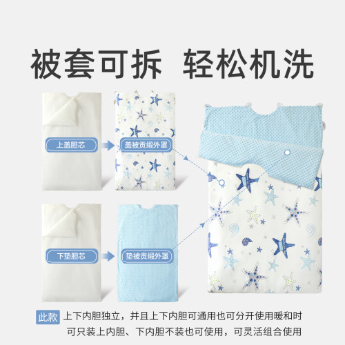 兒童春秋被保暖豆豆被子母被2025新款全套可機洗a類全棉被褥秋被
