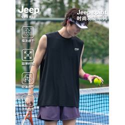 Jeep spirit吉普速乾T恤背心男戶外運動吸溼排汗透氣無袖打底上衣