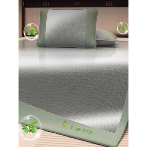 ESSONIO意大利夏季艾草涼蓆冰絲蓆無毛刺親膚可折曡單人藤蓆涼蓆