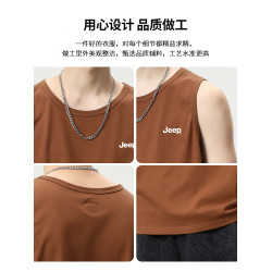 JEEP吉普男士背心夏季外穿冰絲薄款無袖t恤潮流痞帥運動速乾坎肩