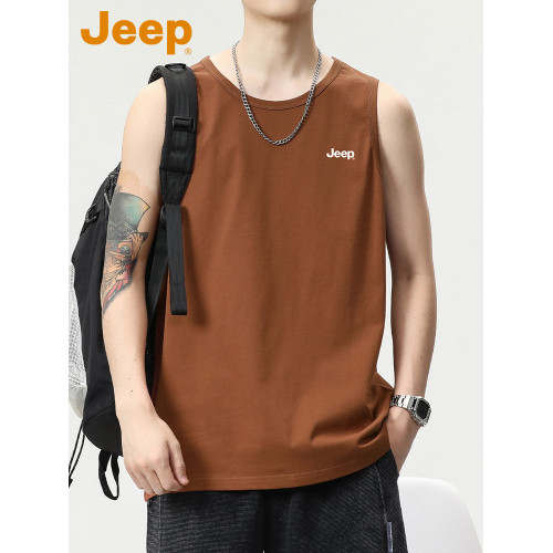 JEEP吉普男士背心夏季外穿冰絲薄款無袖t恤潮流痞帥運動速乾坎肩
