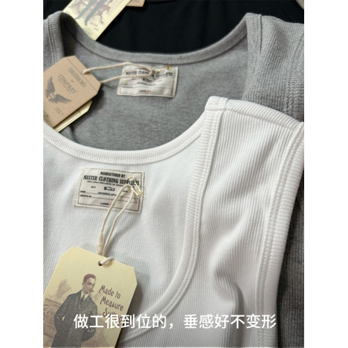 美式280G重磅純棉運動背心無袖坎肩彈性訓練打底男純白灰黑老漢衫