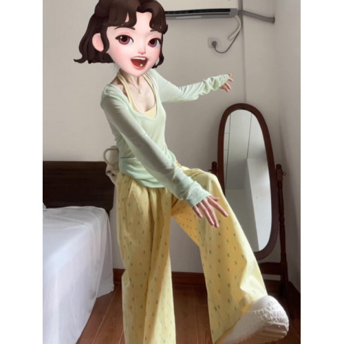 防曬長袖長褲休閒運動套裝女2025夏季學生韓版時尚減齡ootd三件套