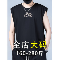 背心t恤男夏季薄款新款無袖坎肩加肥加大休閒運動健身打底衫上衣