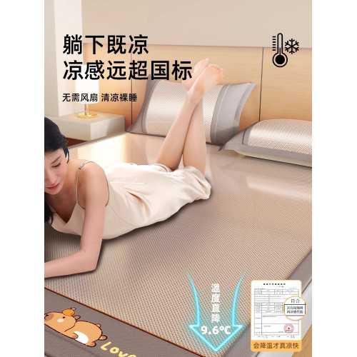 德國冰絲涼蓆2025新款加厚蓆子可水洗A類母嬰級草蓆床墊單笠軟蓆