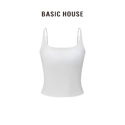 百家好/Basic House性感帶罩杯吊帶衫女修身辣妹外擴顯瘦背心打底
