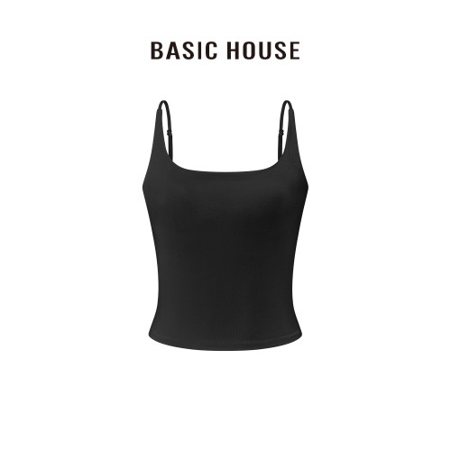 百家好/Basic House性感帶罩杯吊帶衫女修身辣妹外擴顯瘦背心打底