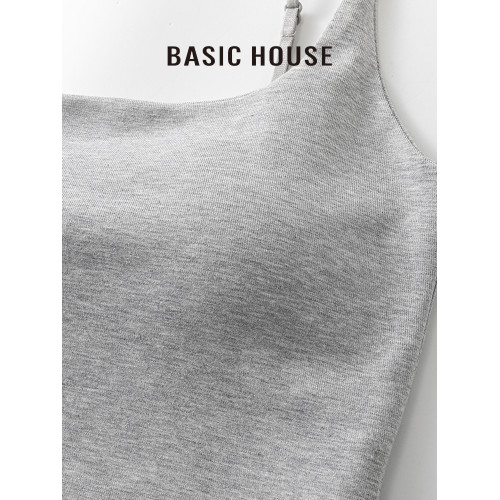 百家好/Basic House性感帶罩杯吊帶衫女修身辣妹外擴顯瘦背心打底