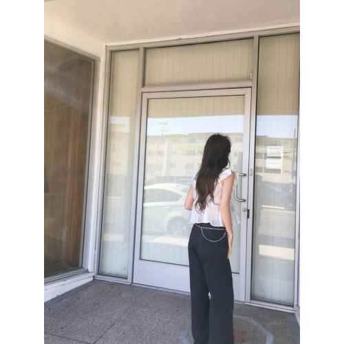 vegettable韓國甜美大圓領荷葉領邊系帶無袖上衣女短襯衫公主小衫