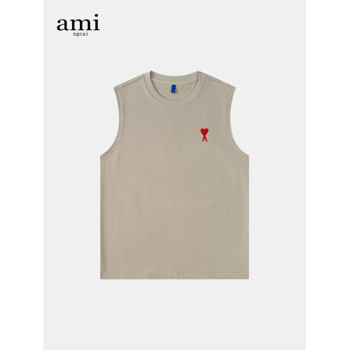 Ami ngcai官方背心男女夏季新款美式潮牌寬松休閒百搭白色無袖T恤