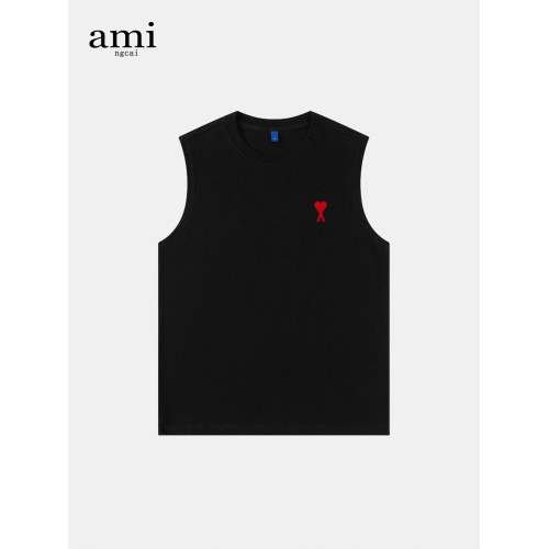 Ami ngcai官方背心男女夏季新款美式潮牌寬松休閒百搭白色無袖T恤