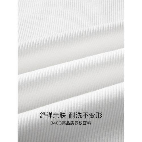 Costful Ro特紡人棉紗340g重磅螺紋背心 透氣親膚修身內搭坎肩